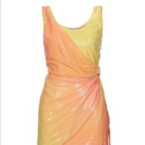 PATRIZIA PEPE Yellow Pink Orange Sequin Dress Sz 8